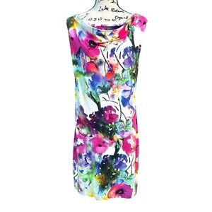 Vibrant Floral Sleeveless Mini Dress